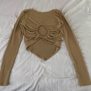 Size S(2) brown sleeve top